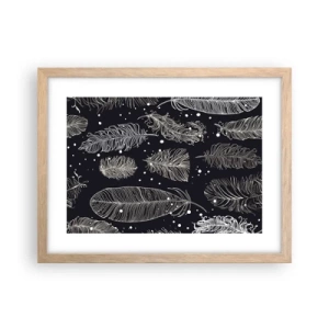 Affisch i ram av ljusek - Fjäderspets - 40x30 cm