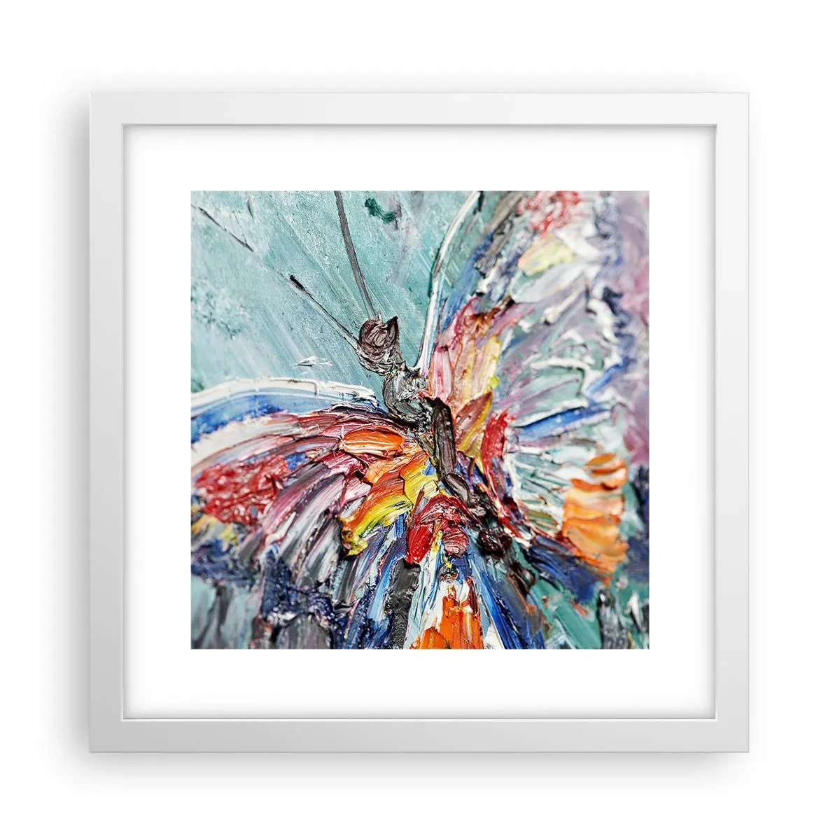 Affisch i vit ram - Målad av naturen - 30x30 cm