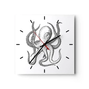 Väggklocka - Klocka på glas - Dansar med vågorna - 30x30 cm
