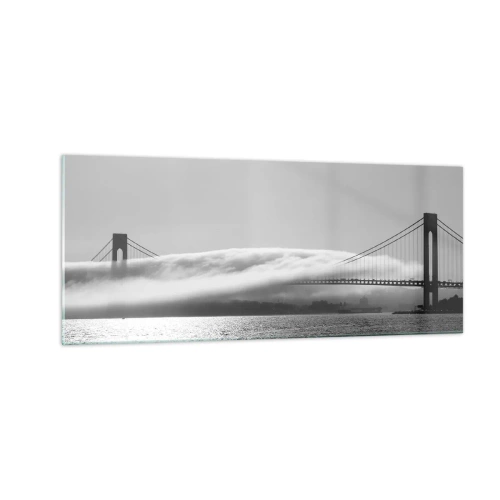 Glastavla - Bild på glas - Passera Golden Gate - 100x40 cm