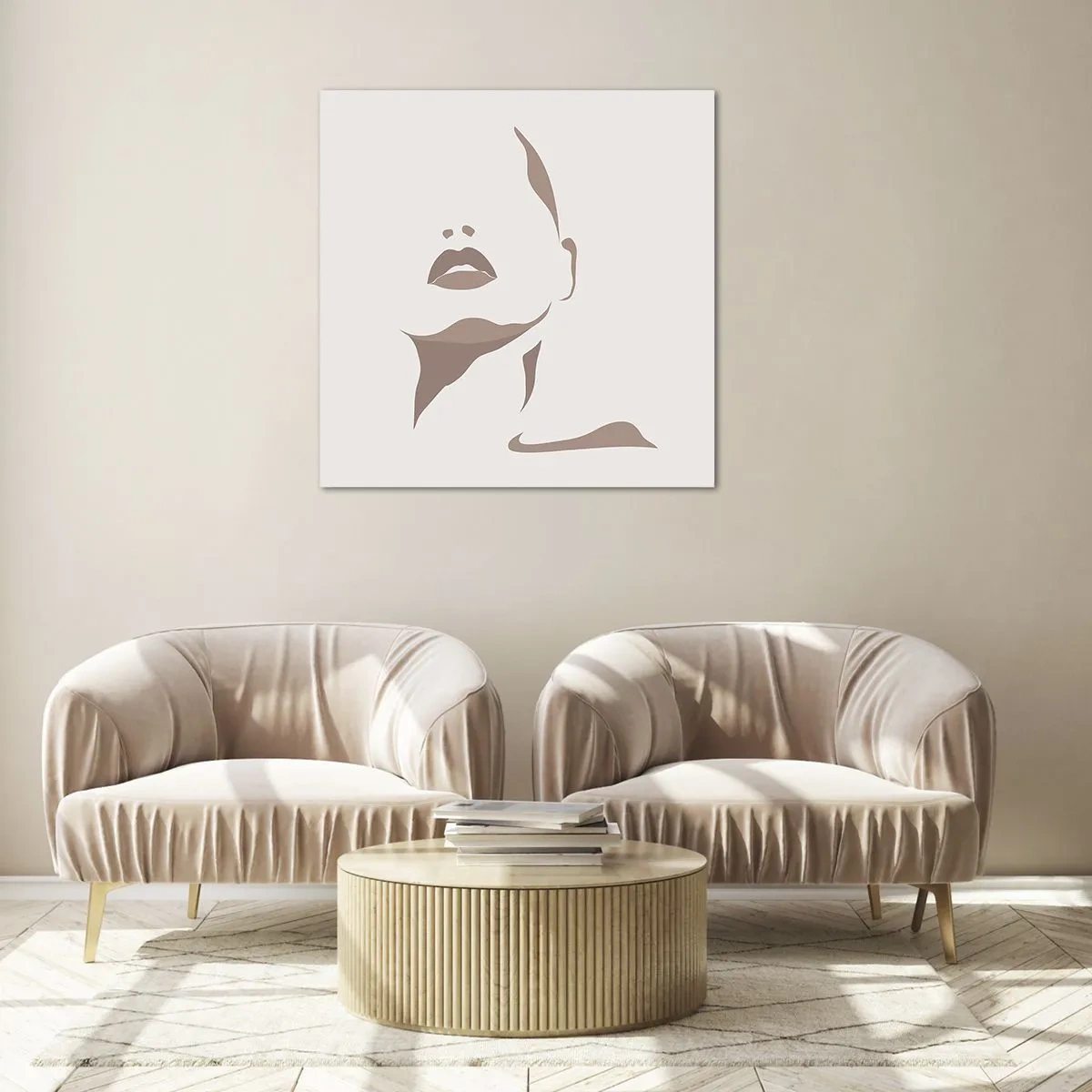 Glastavla - Bild på glas - Skapad av ljus och skugga - 70x70 cm