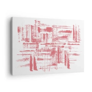 Canvastavla - Bild på duk - Abstrakta rosa texturer på vit bakgrund - 70x50cm - Röd stad - Modern väggdekoration för vardagsrum och sovrum ARTTOR