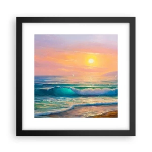 Affisch i svart ram - Vågvisa i turkos - 30x30 cm