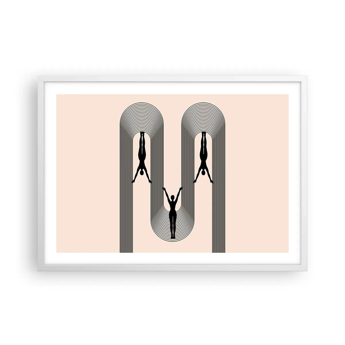 Affisch i vit ram - Upp och ner - 70x50 cm