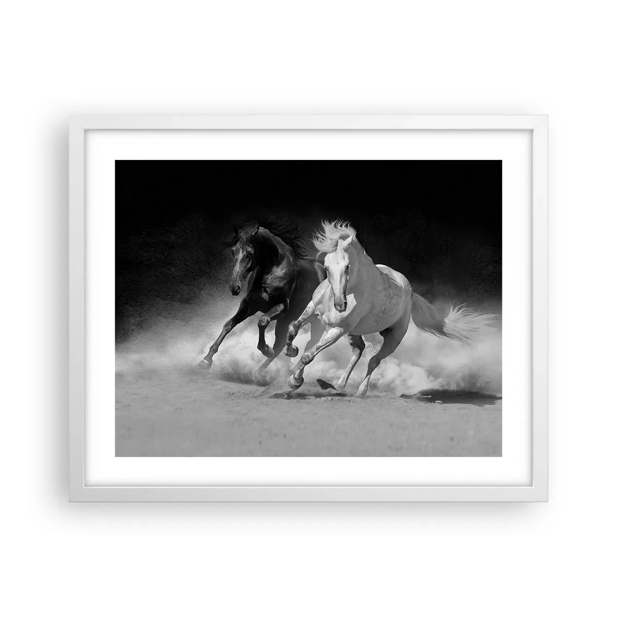 Affisch i vit ram - Frihetens galopp - 50x40 cm