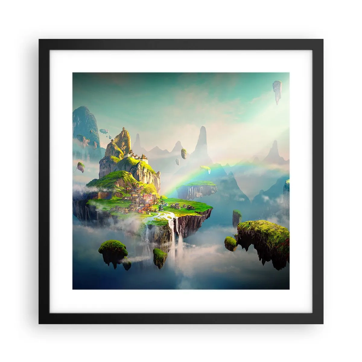 Affisch i svart ram - Mellanhimmel - 40x40 cm