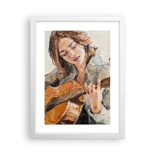 Affisch i vit ram - Konsert för gitarr och en flickas hjärta - 30x40 cm