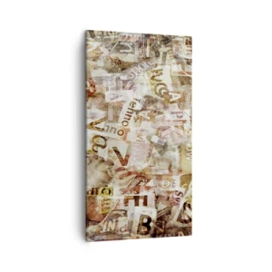 Canvastavla - Bild på duk - Snacket reduceras till enstaka bokstäver - 45x80 cm