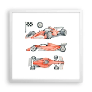 Affisch i vit ram - Att komma ikapp en dröm - 50x50 cm