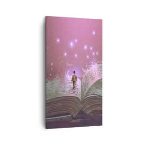 Canvastavla - Bild på duk - Inbjudan till en annan värld - läs! - 45x80 cm