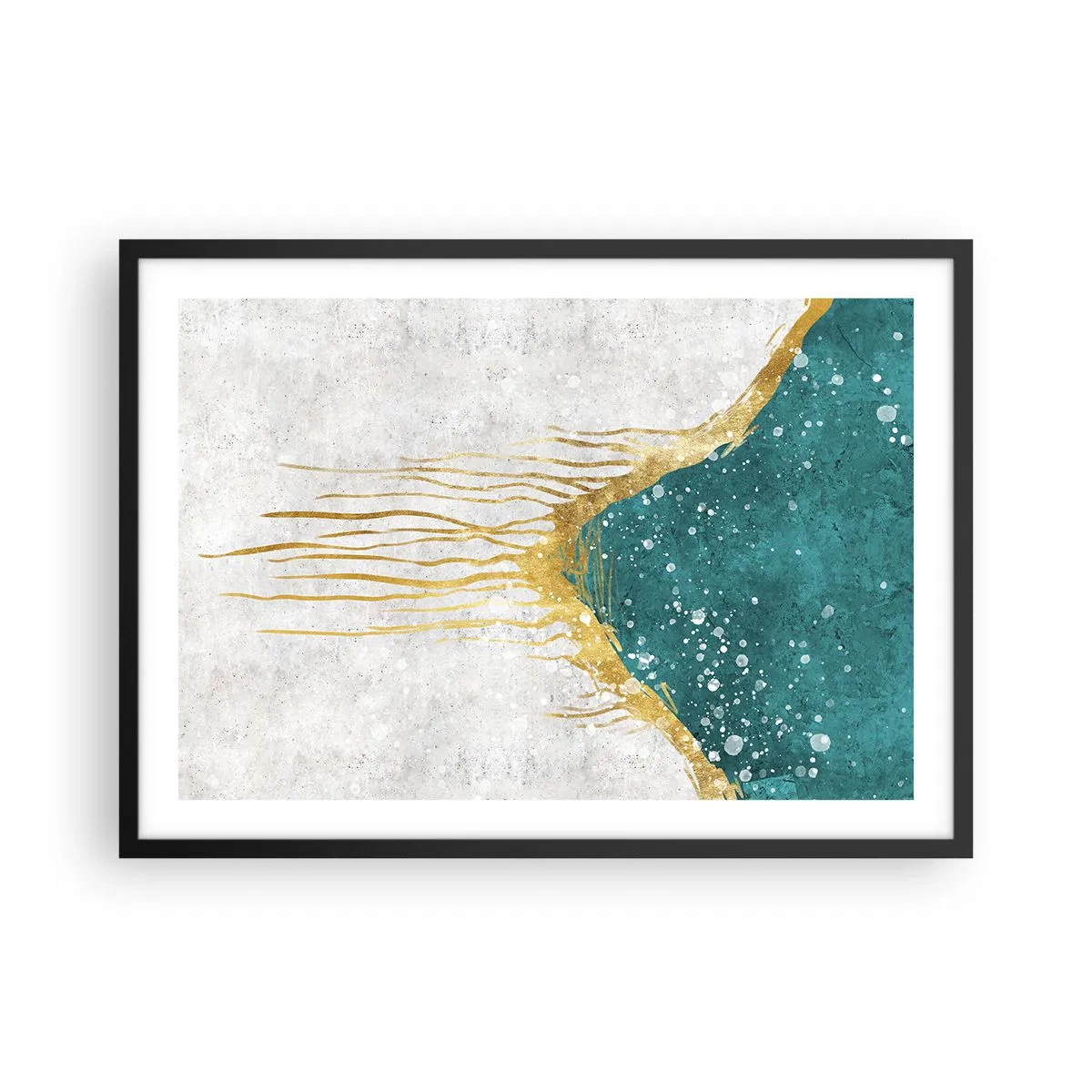 Affisch i svart ram - Gyllene tidvatten - 70x50 cm