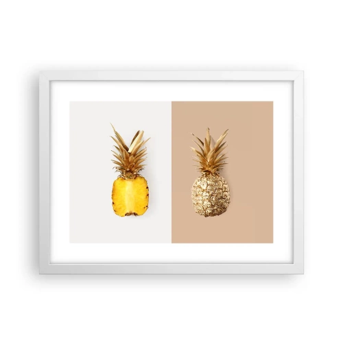 Affisch i vit ram - Ananas för oss - 40x30 cm