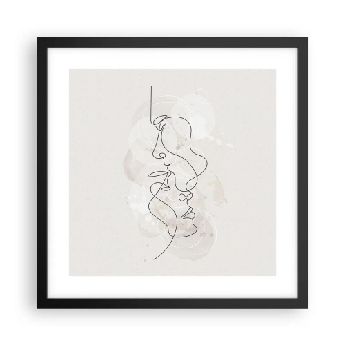 Affisch i svart ram - Tilltrasslade i famn - 40x40 cm
