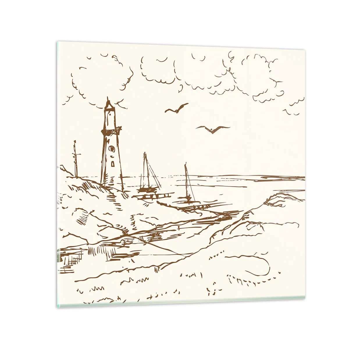 Glastavla - Bild på glas - Sommarminnets kontur - 30x30 cm