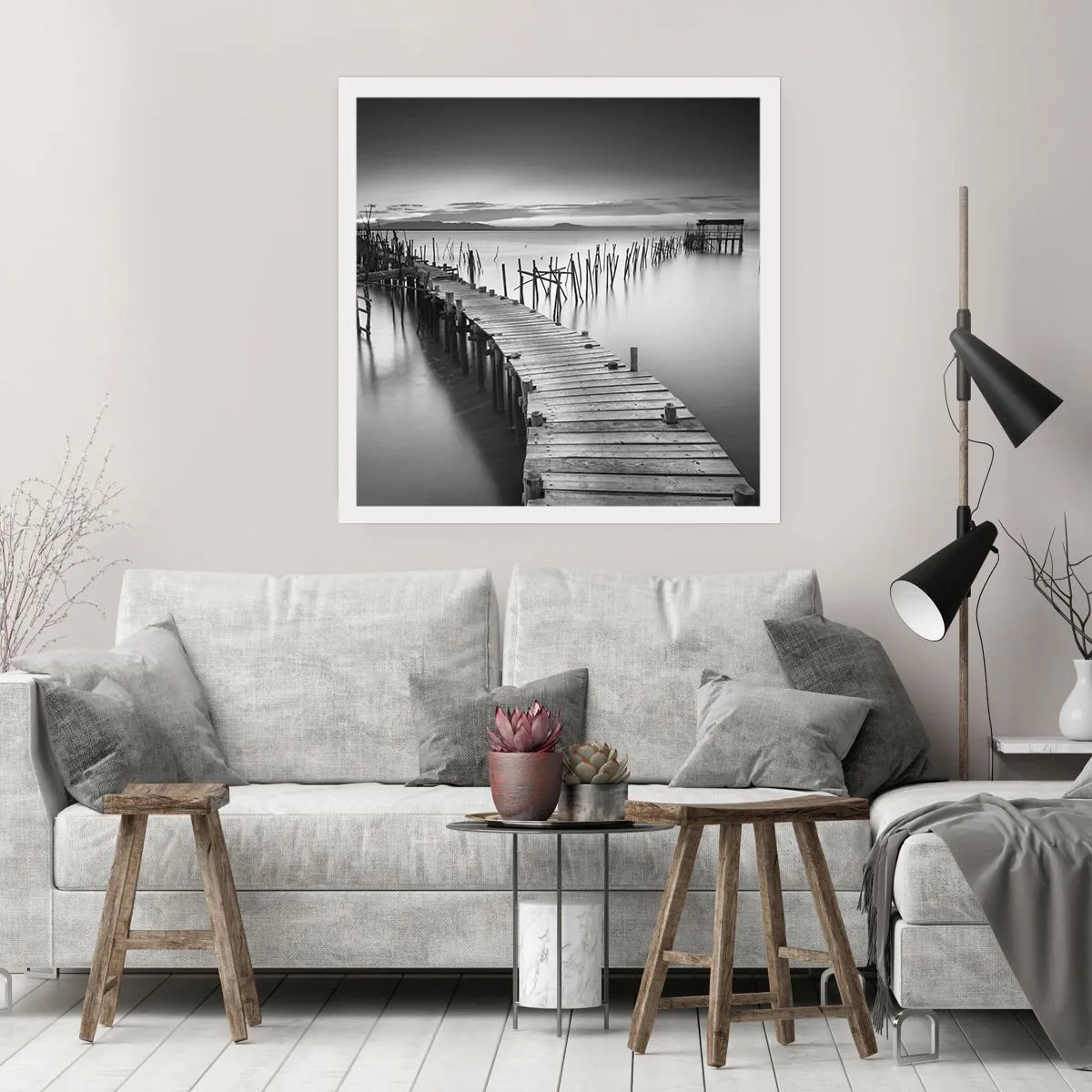 Affisch - Den glömda strandens ro - 50x50 cm