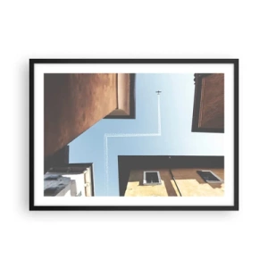 Affisch i svart ram - Ovanför stadens labyrint - 70x50 cm