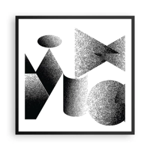 Affisch i svart ram - Vinklar och ovaler - 60x60 cm