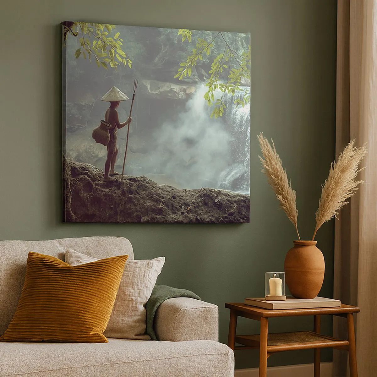 Canvastavla - Bild på duk - Vän med naturen - 30x30 cm