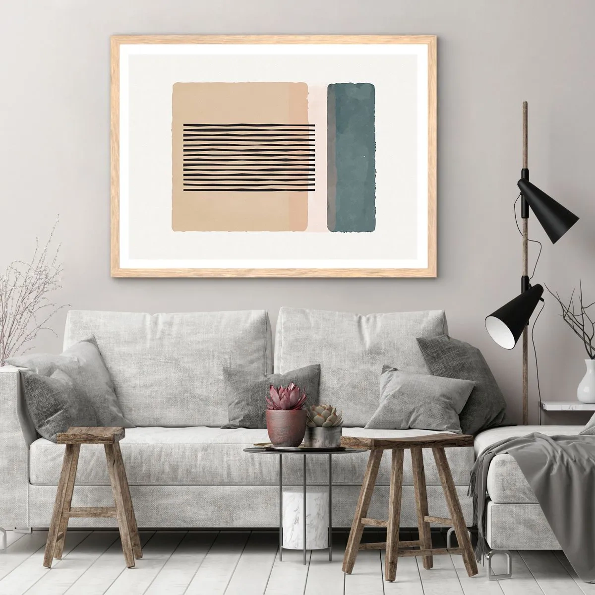 Affisch i ram av ljusek - Allt väl - 100x70 cm