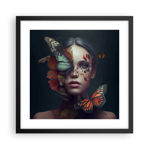 Affisch i svart ram - En underbar metamorfos - 40x40 cm