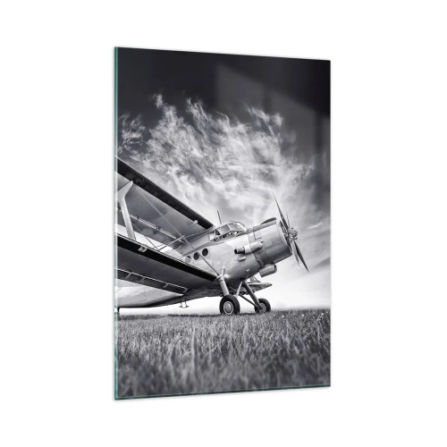 Glastavla - Bild på glas - Bevingad vandrare - 80x120 cm