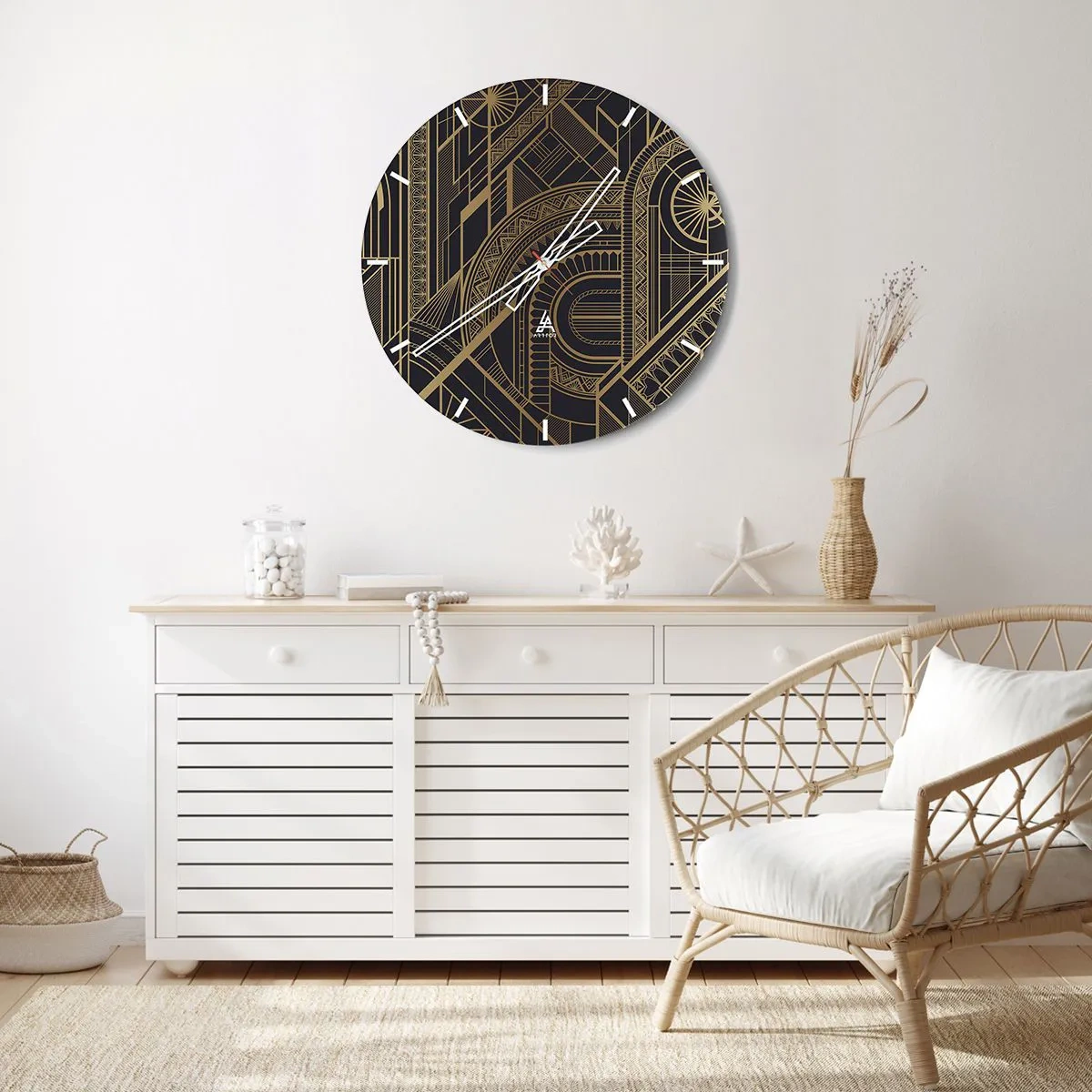 Väggklocka - Klocka på glas - Koncept, idéer, planer - 40x40 cm