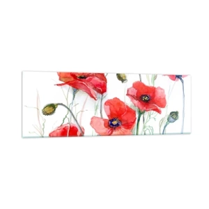 Glastavla - Bild på glas - Polska blommor - 90x30 cm