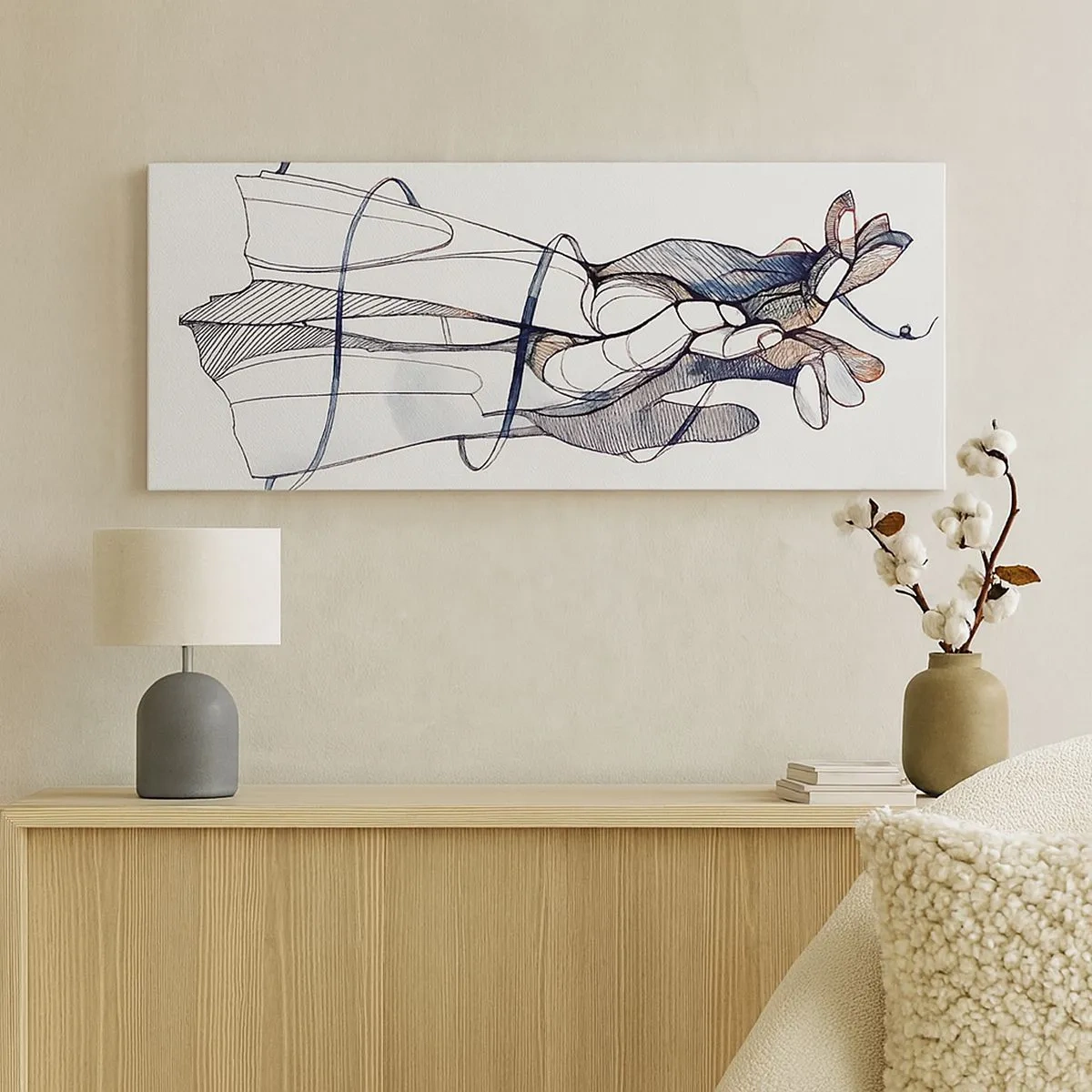 Canvastavla - Bild på duk - Smekningens studie - 100x40 cm