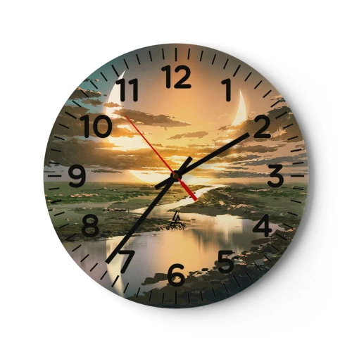 Väggklocka - Klocka på glas - Någonstans i en avlägsen galax - 40x40 cm