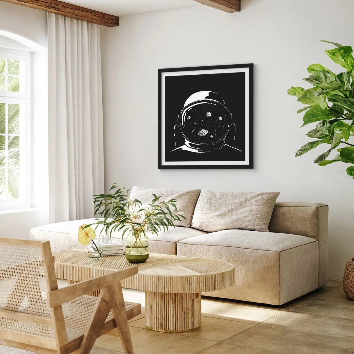 Affisch i svart ram - Fin utsikt - 50x50 cm