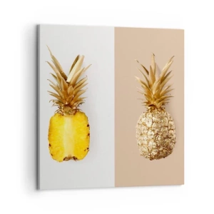 Canvastavla - Bild på duk - Ananas för oss - 60x60 cm