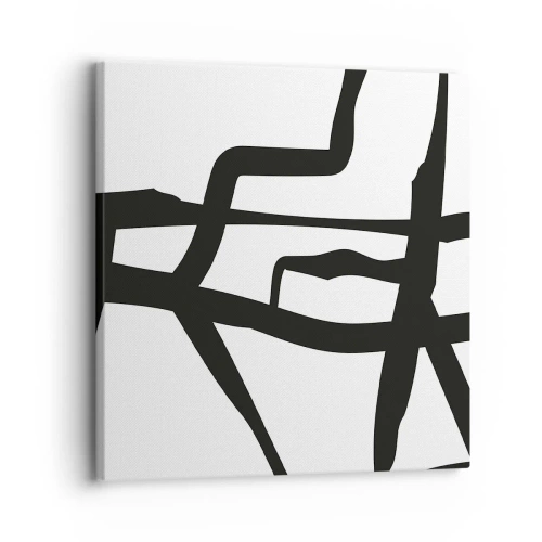Canvastavla - Bild på duk - Svartvit konstruktion - 30x30 cm