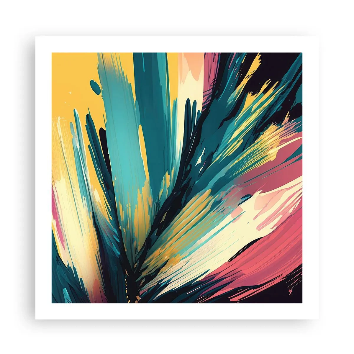 Affisch - Komposition - en explosion av glädje - 60x60 cm