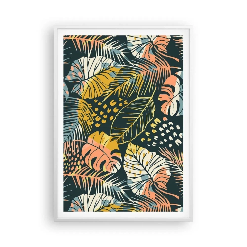 Affisch i vit ram - Lövfantasi - 70x100 cm