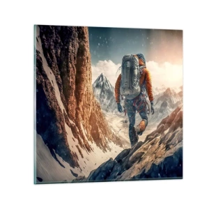 Glastavla - Bild på glas - Ensam krigare - 40x40 cm