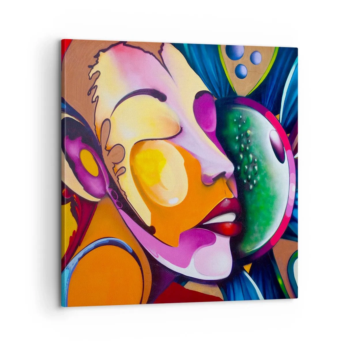 Canvastavla - Bild på duk - Känna på med färg - 60x60 cm