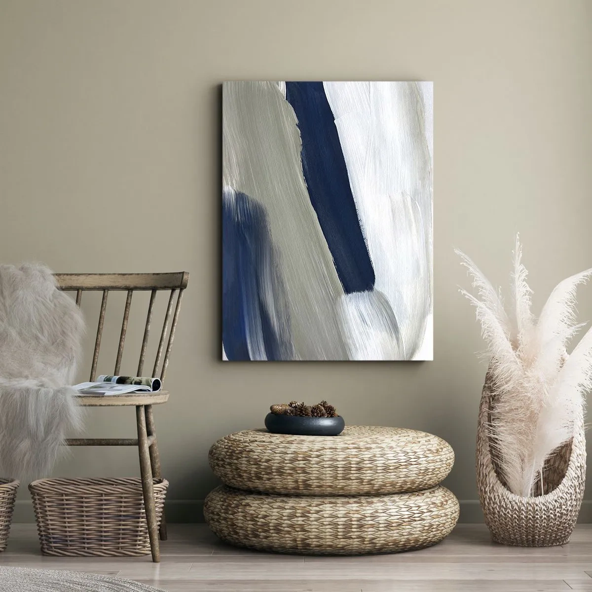 Canvastavla - Bild på duk - Möte med vitt - 55x100 cm