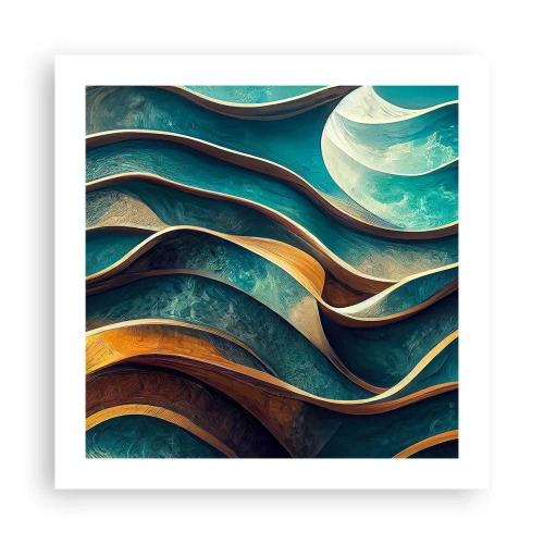 Affisch - Meandrar av blått - 50x50 cm