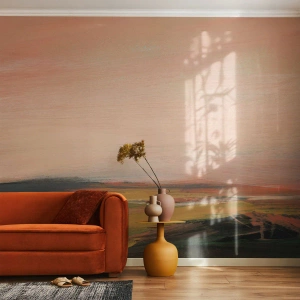 Fototapet Premium Sand - I rosa - Landskap, Bit, Se - 100x70 cm
