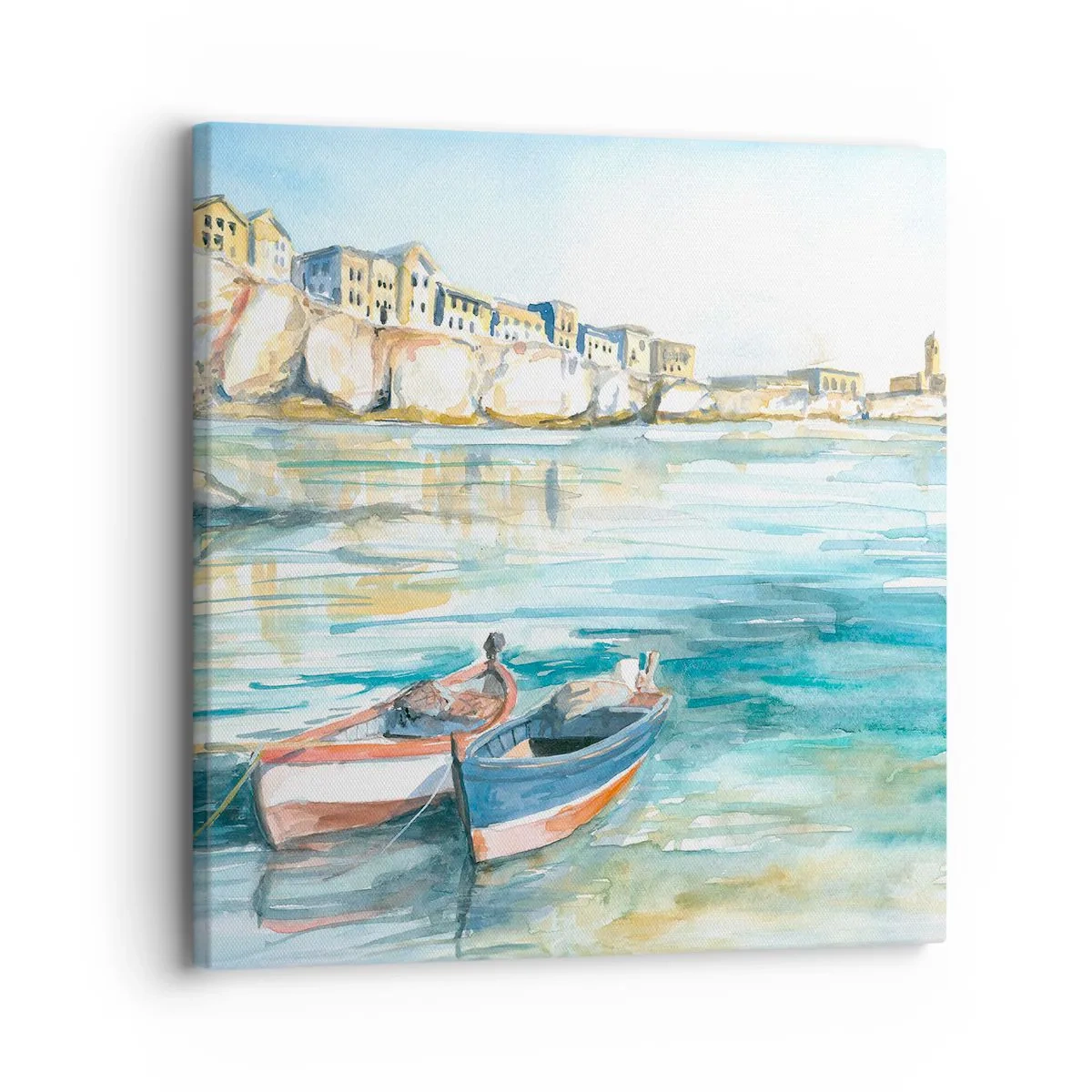 Canvastavla - Bild på duk - Landskap i azurblått - 30x30 cm