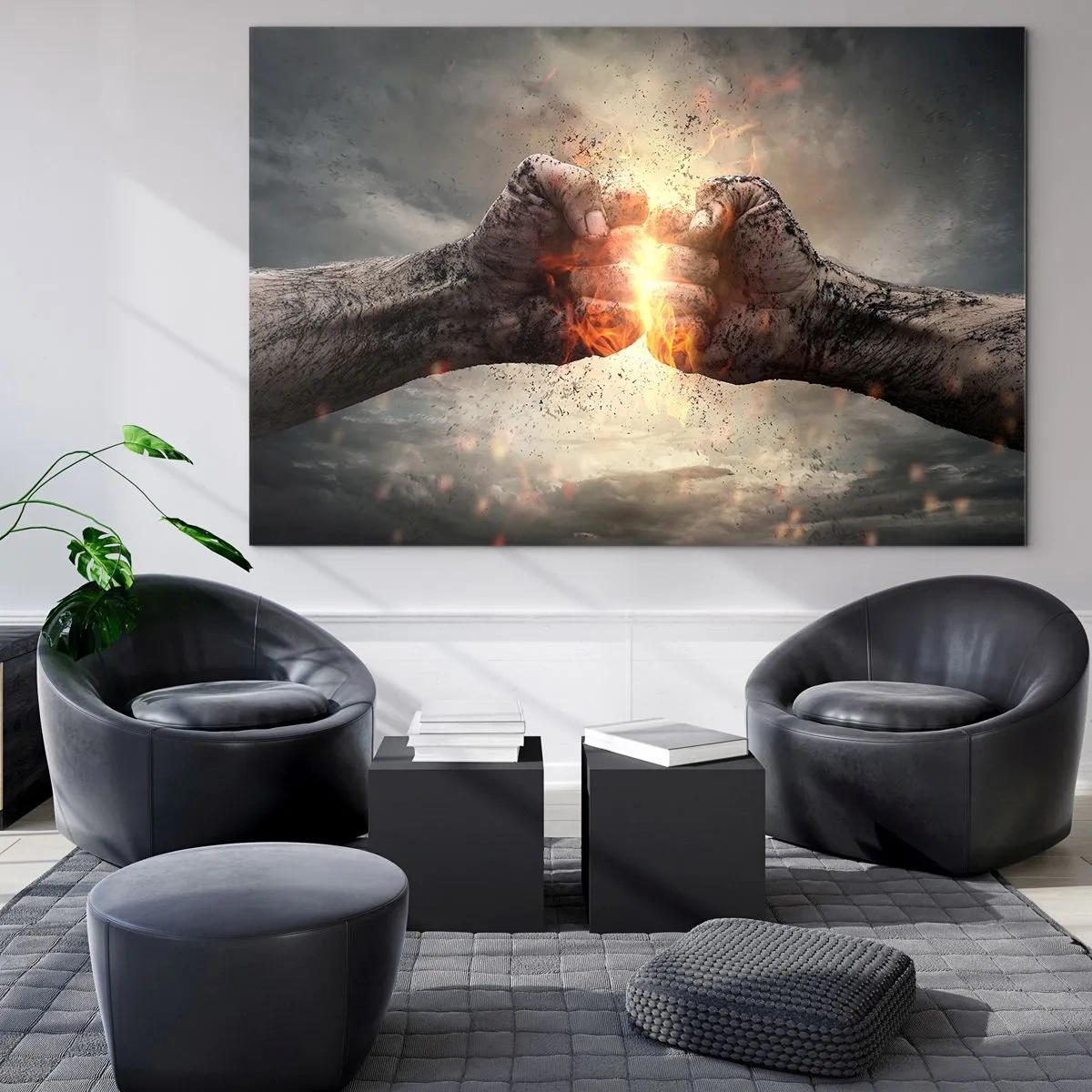 Glastavla - Bild på glas - Stå upp och kämpa - 100x70 cm