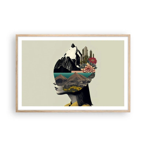 Affisch i ram av ljusek - Kvinnan - alltid ett mysterium - 91x61 cm