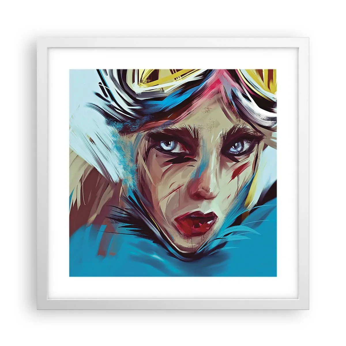 Affisch i vit ram - Vägkämpe - 40x40 cm