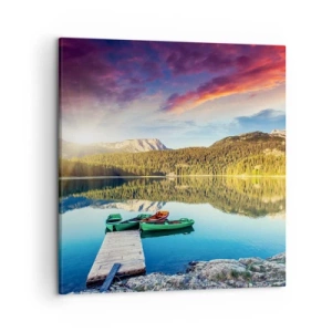 Canvastavla - Bild på duk - Vid spegelklart vatten - 50x50 cm