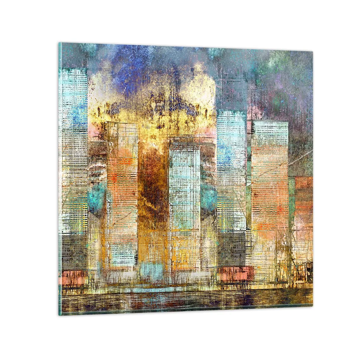 Glastavla - Bild på glas - Solig metropol - 70x70 cm