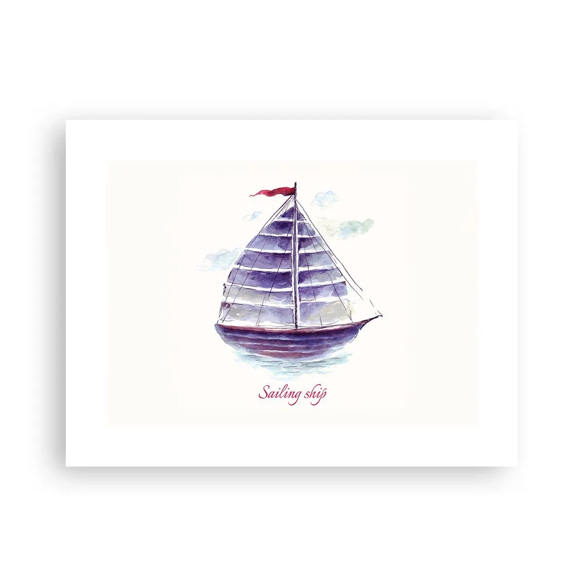 Affisch - Fulla seglar och lugnt vatten - 40x30 cm