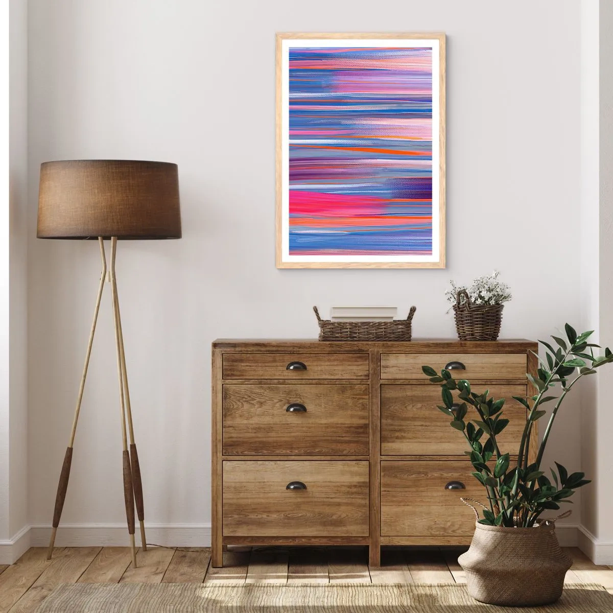 Affisch i ram av ljusek - Uppstigning i regnbåge - 50x70 cm