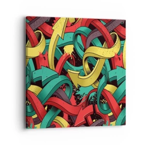 Canvastavla - Bild på duk - Vilken väg till målet? - 40x40 cm