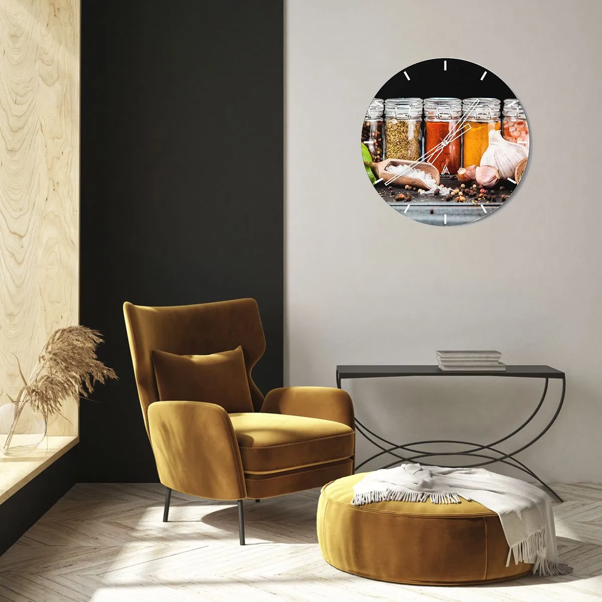 Väggklocka - Klocka på glas - Så att livet har smak - 40x40 cm
