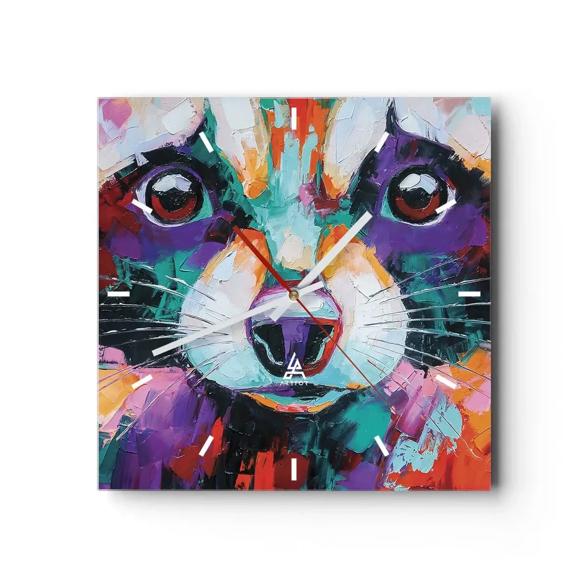 Väggklocka - Klocka på glas - Enbart goda emotioner - 30x30 cm